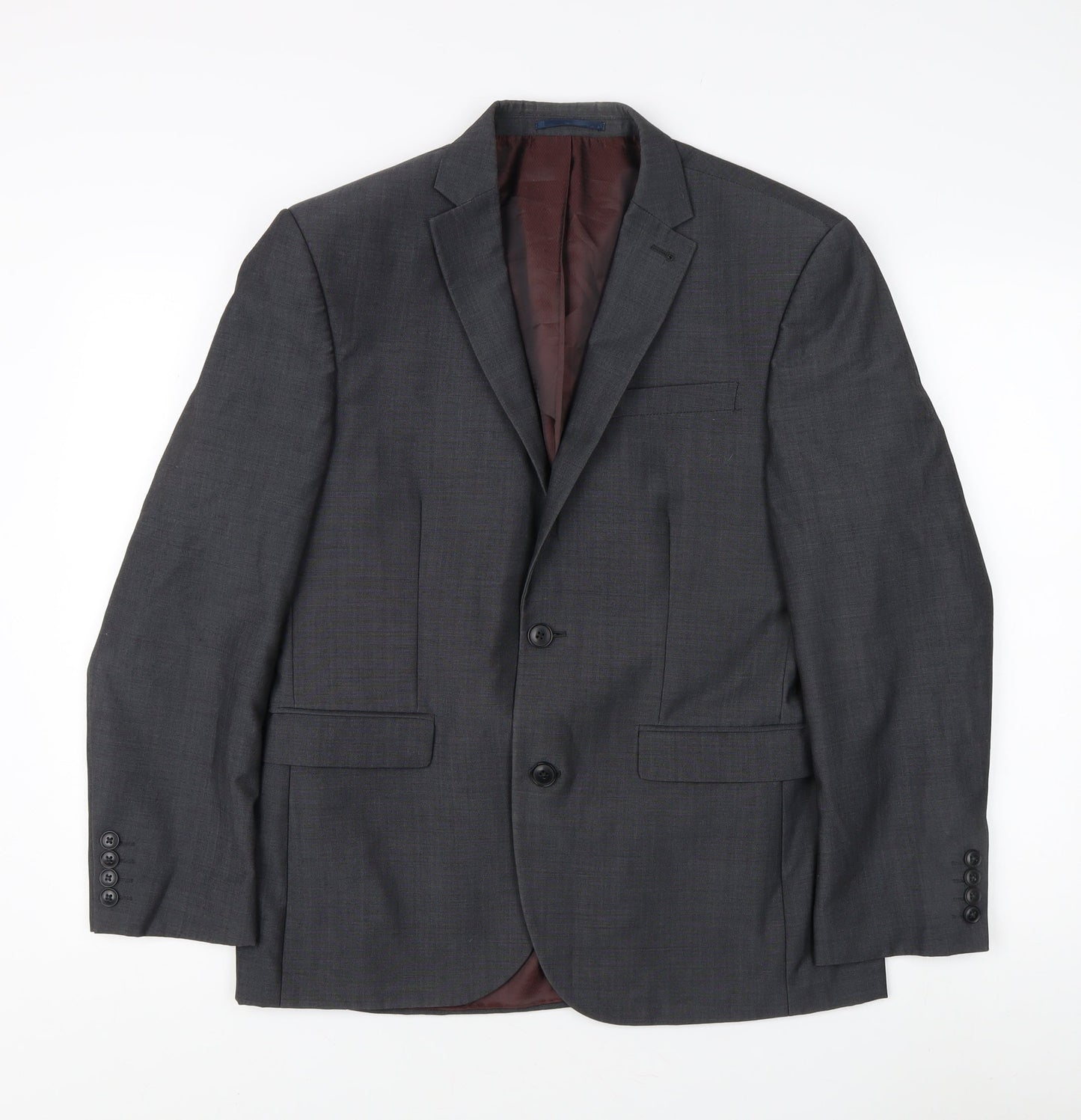 Next Men's Grey Blazer 38S Wool Blend