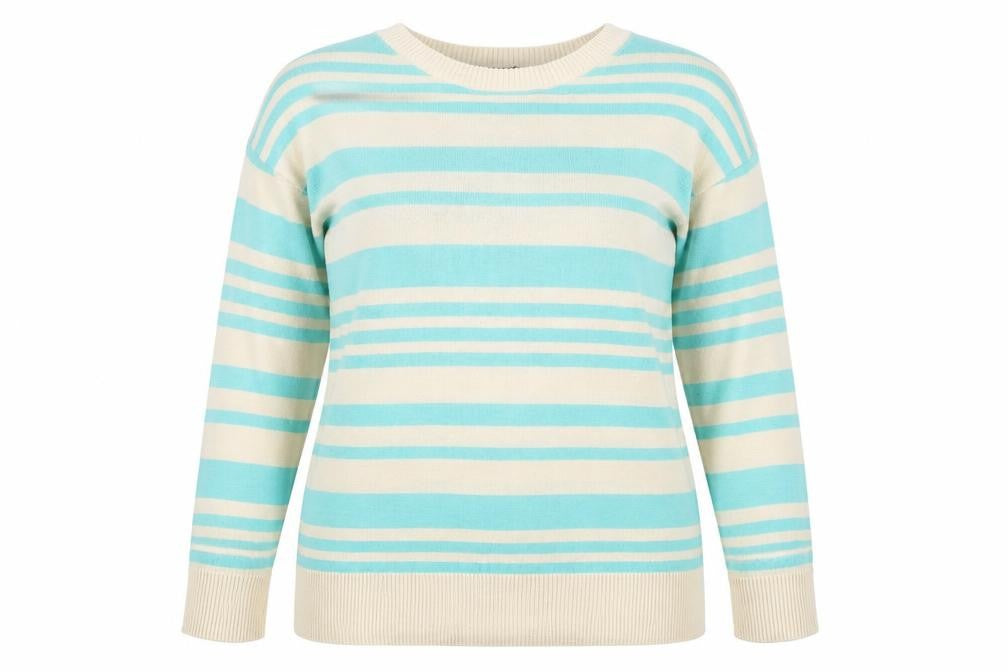O'Stin Women's Beige Striped Pullover Jumper Size L