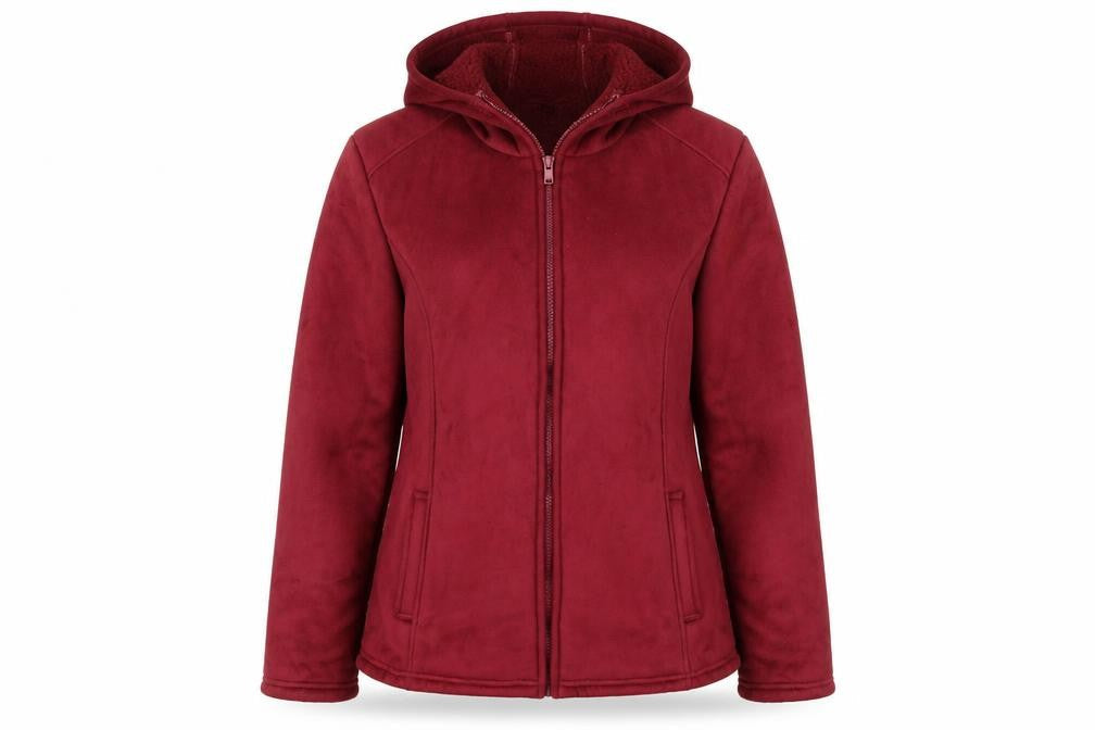 Mia Moda Women's Red XL Hooded Jacket