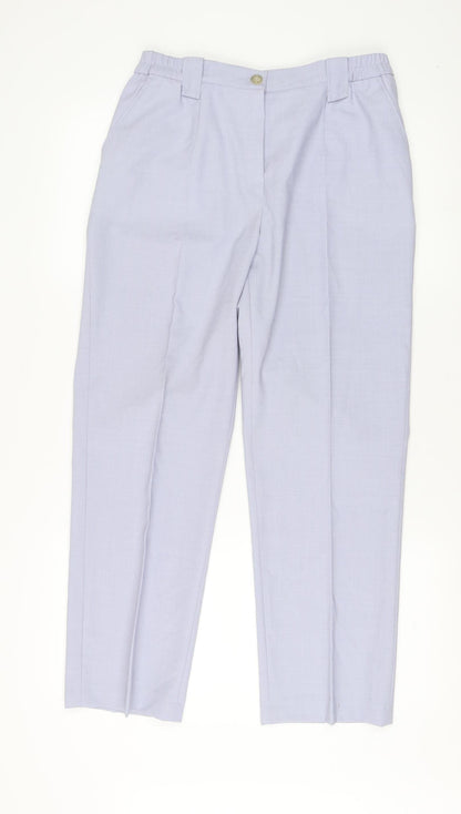 Michèle Womens Grey Trousers Size 12S Polyester Wool