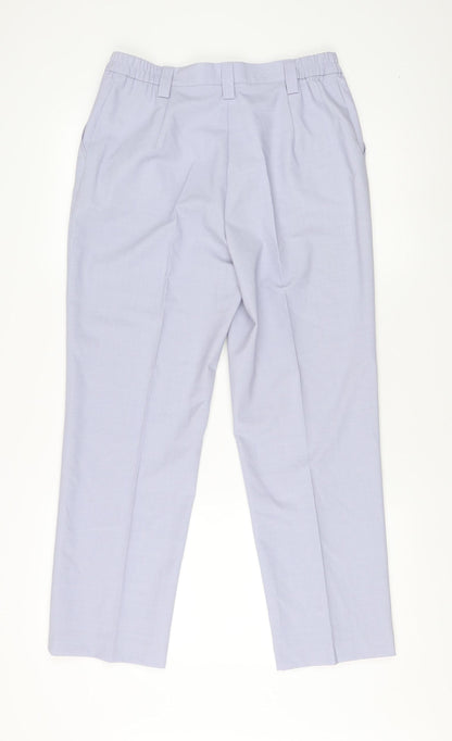 Michèle Womens Grey Trousers Size 12S Polyester Wool