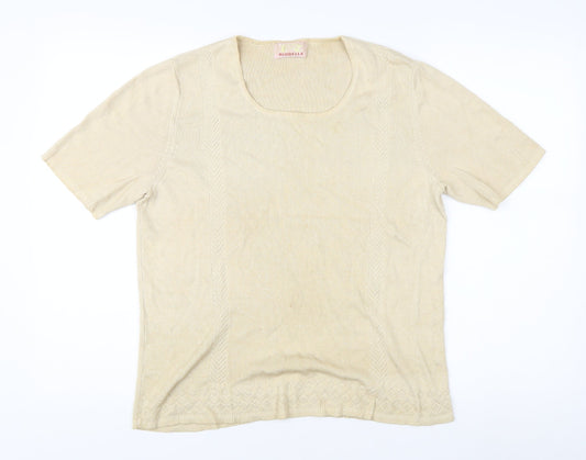 Riddella Beige Women's Short Sleeve Knit Top