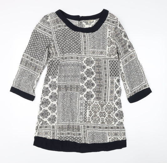 Spirit at M&Co Women's Ivory Geometric Tunic - Size 10