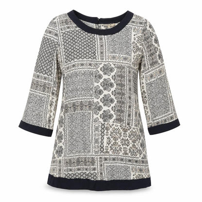 Spirit at M&Co Women's Ivory Geometric Tunic - Size 10