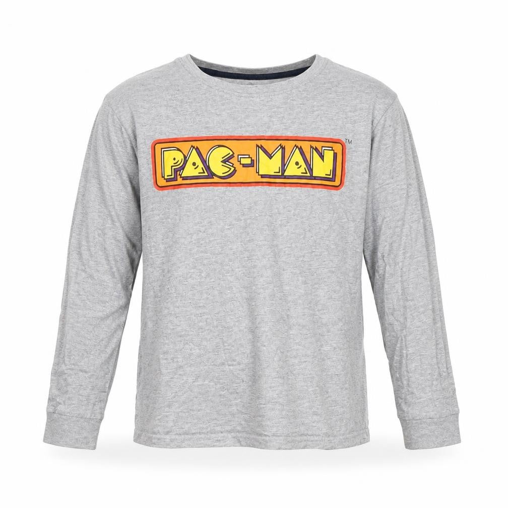 Boys Grey Long Sleeve Pac-Man Graphic T-Shirt 9-10 Years
