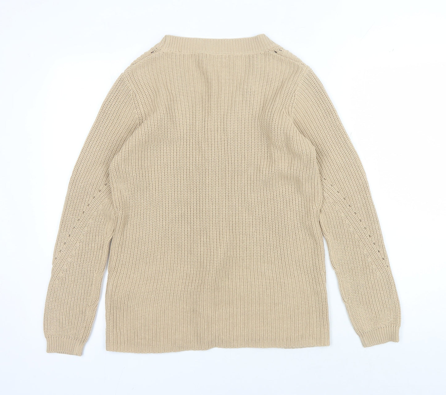 Damart Women's Beige V-Neck Cardigan, Size S