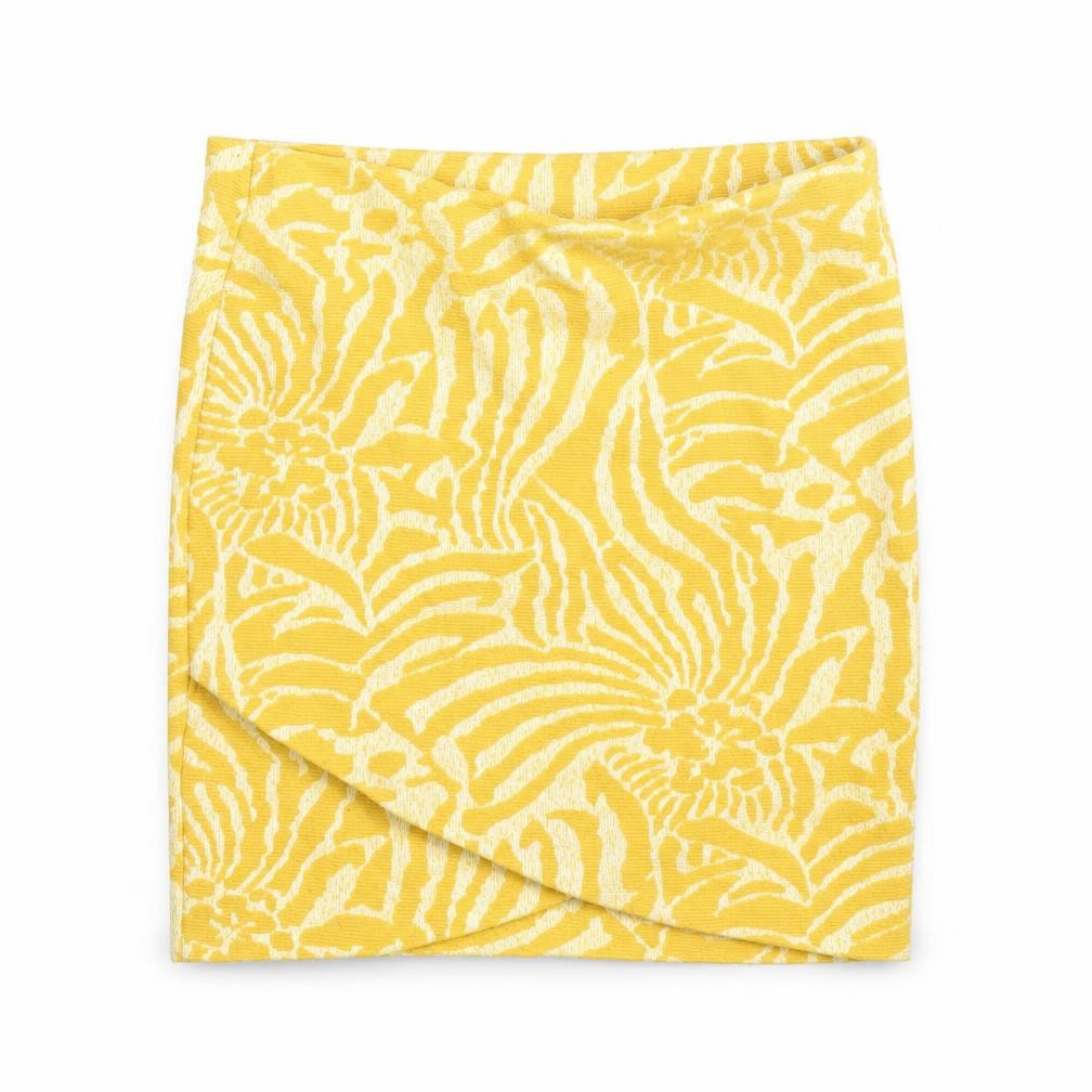 H&M Women's Yellow Animal Print Pencil Skirt, Size S