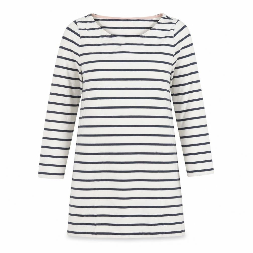 Boden Women's White Striped Shift Dress Size 8