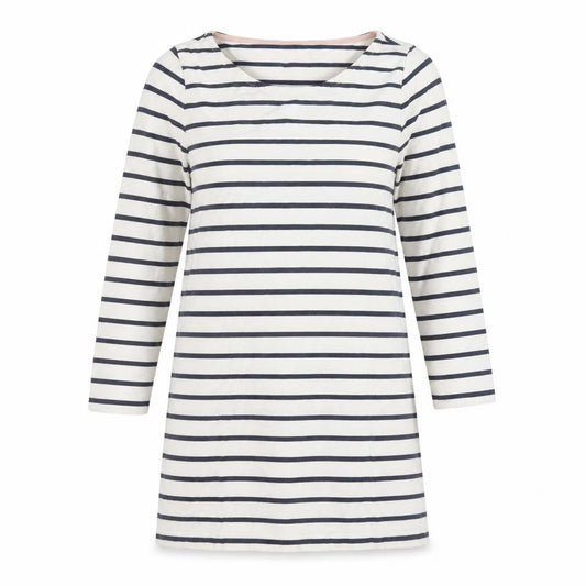 Boden Women's White Striped Shift Dress Size 8