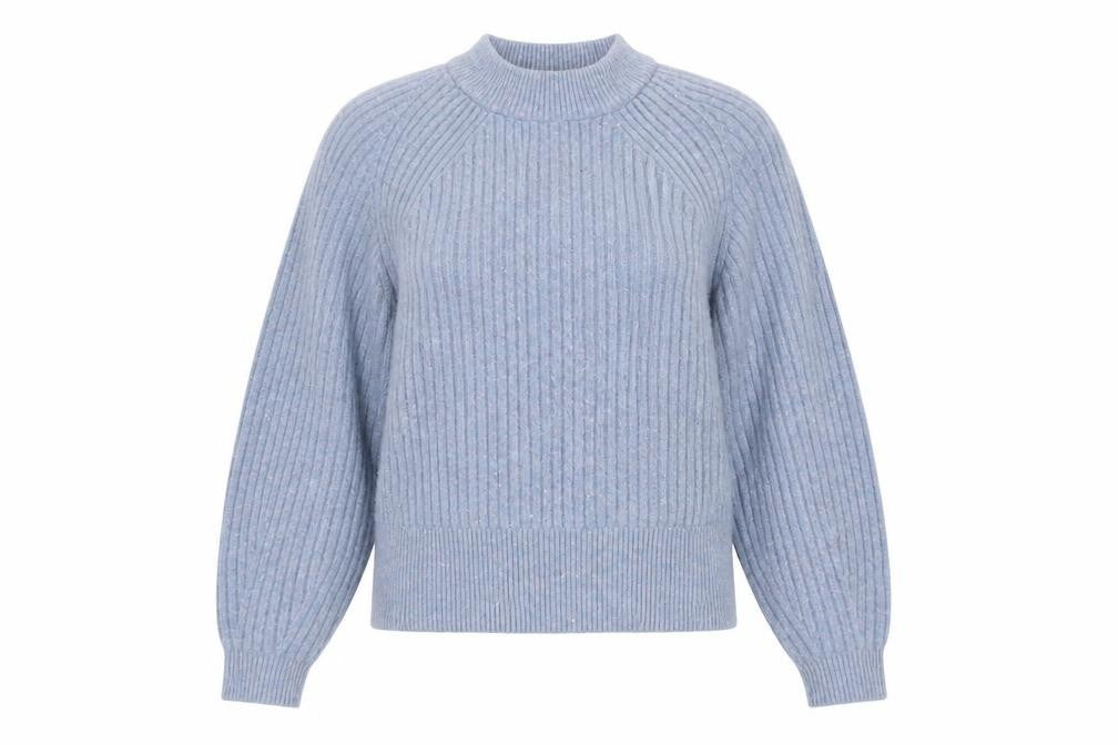 Marks & Spencer Women's Blue Jumper, S, Mock Neck