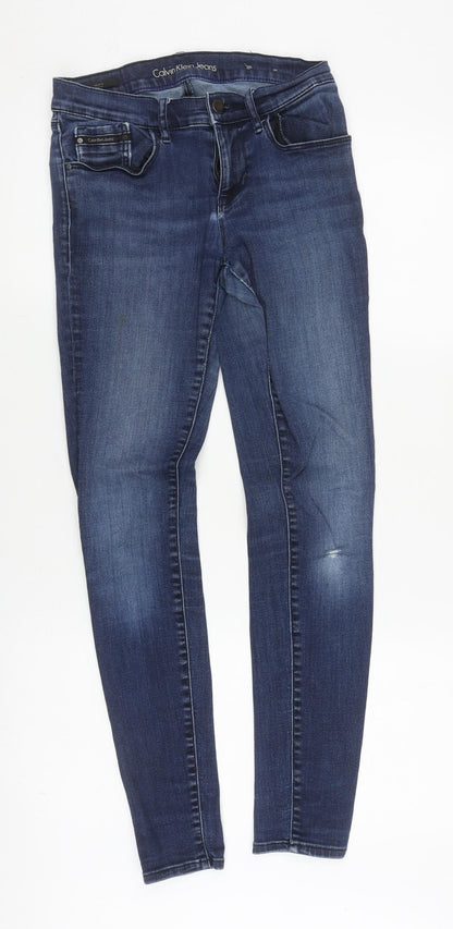 Calvin Klein Womens Blue Skinny Jeans Size 27