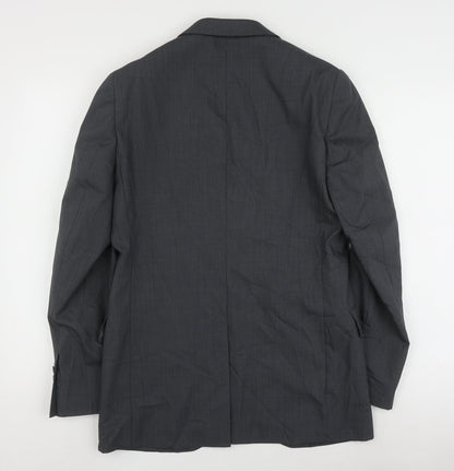 Back view of Jaeger Men's Grey Wool Blazer Jacket 36R