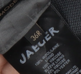 Close-up detail of Jaeger Men's Grey Wool Blazer Jacket 36R