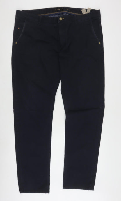 Additional front view of Massimo Dutti Men's Black Chinos, size L, Casual Style