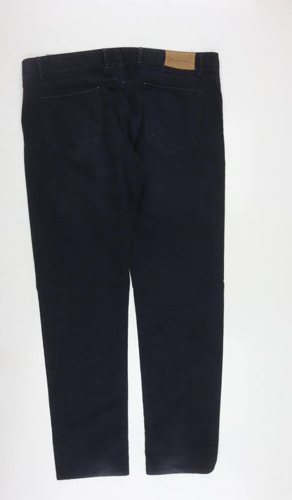 Back view of Massimo Dutti Men's Black Chinos, size L, Casual Style