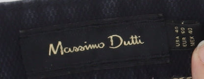 Brand and care label for Massimo Dutti Men's Black Chinos, size L, Casual Style