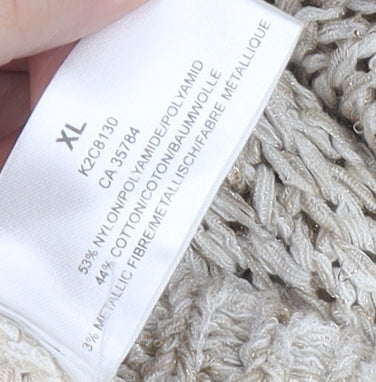 Windsmoor Beige Women's XL Cardigan V-Neck Chunky Knit