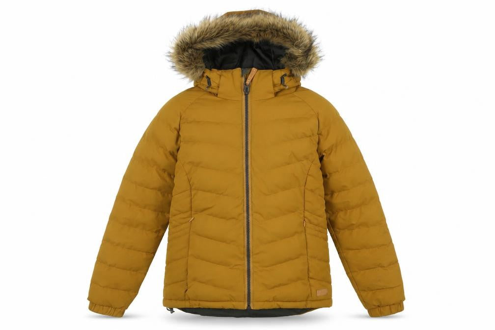 Trespass Girls Brown Hooded Puffer Jacket Size S