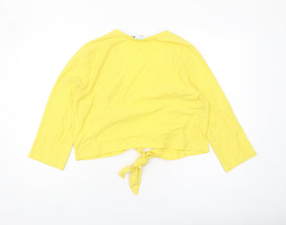 Adini Women's Yellow Cotton Tunic Blouse M