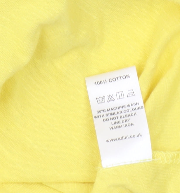 Adini Women's Yellow Cotton Tunic Blouse M