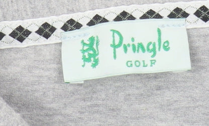 Pringle Womens Golf Grey Collared Top, Casual Zip Size L