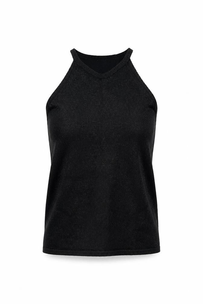 VILA Women's Black Halter Tank Top M