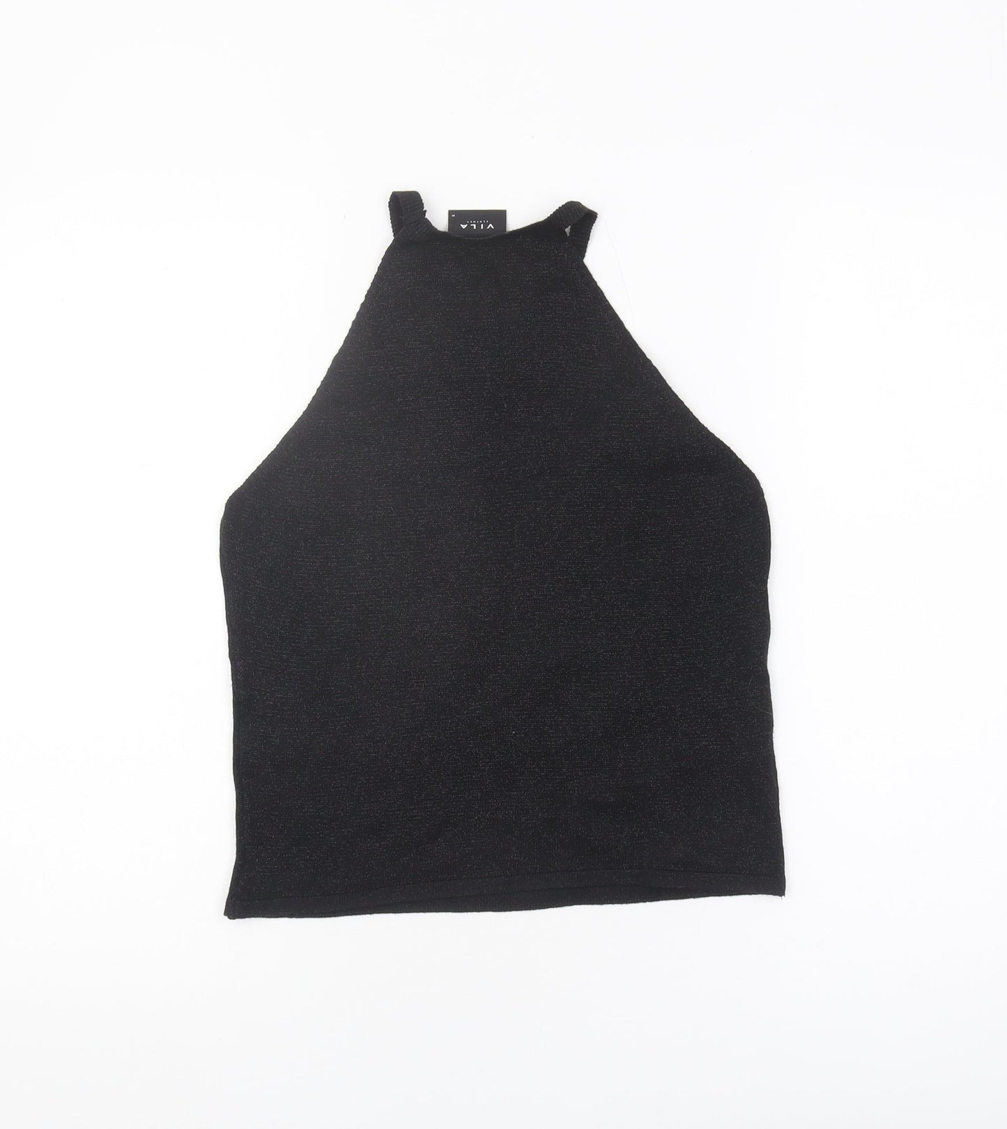 VILA Women's Black Halter Tank Top M
