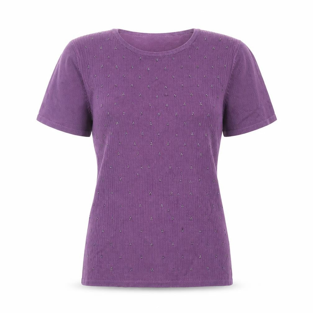 Debenhams Women's Purple Beaded Jumper, Size 10