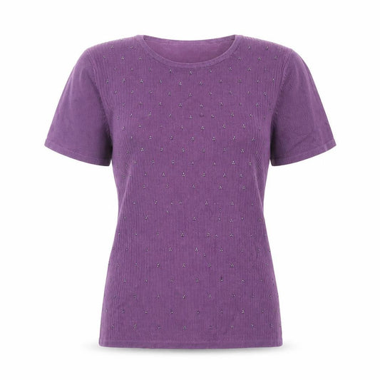 Debenhams Women's Purple Beaded Jumper, Size 10
