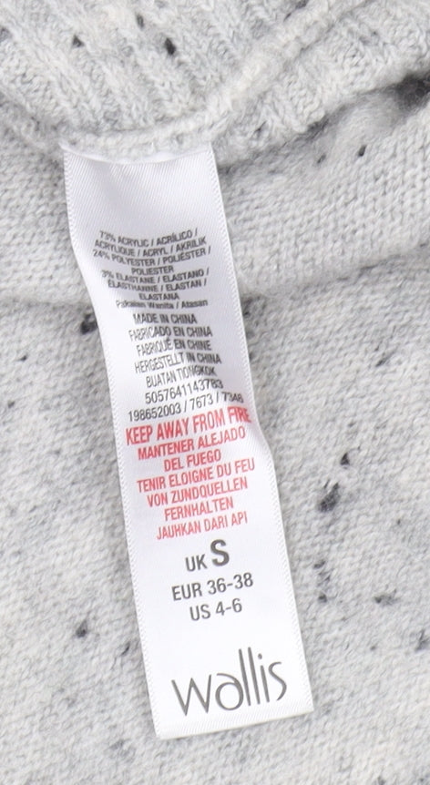 Wallis Women's Grey Mock Neck Pullover Jumper S