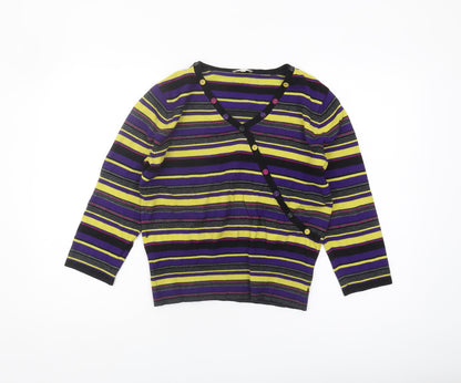 Country Casuals Women's Multicoloured Striped Cardigan M