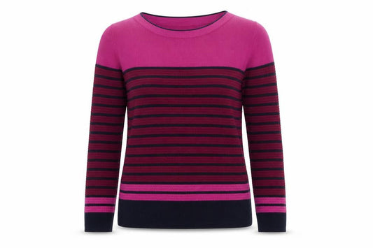 Isle Women's Pink Striped Jumper, Size S