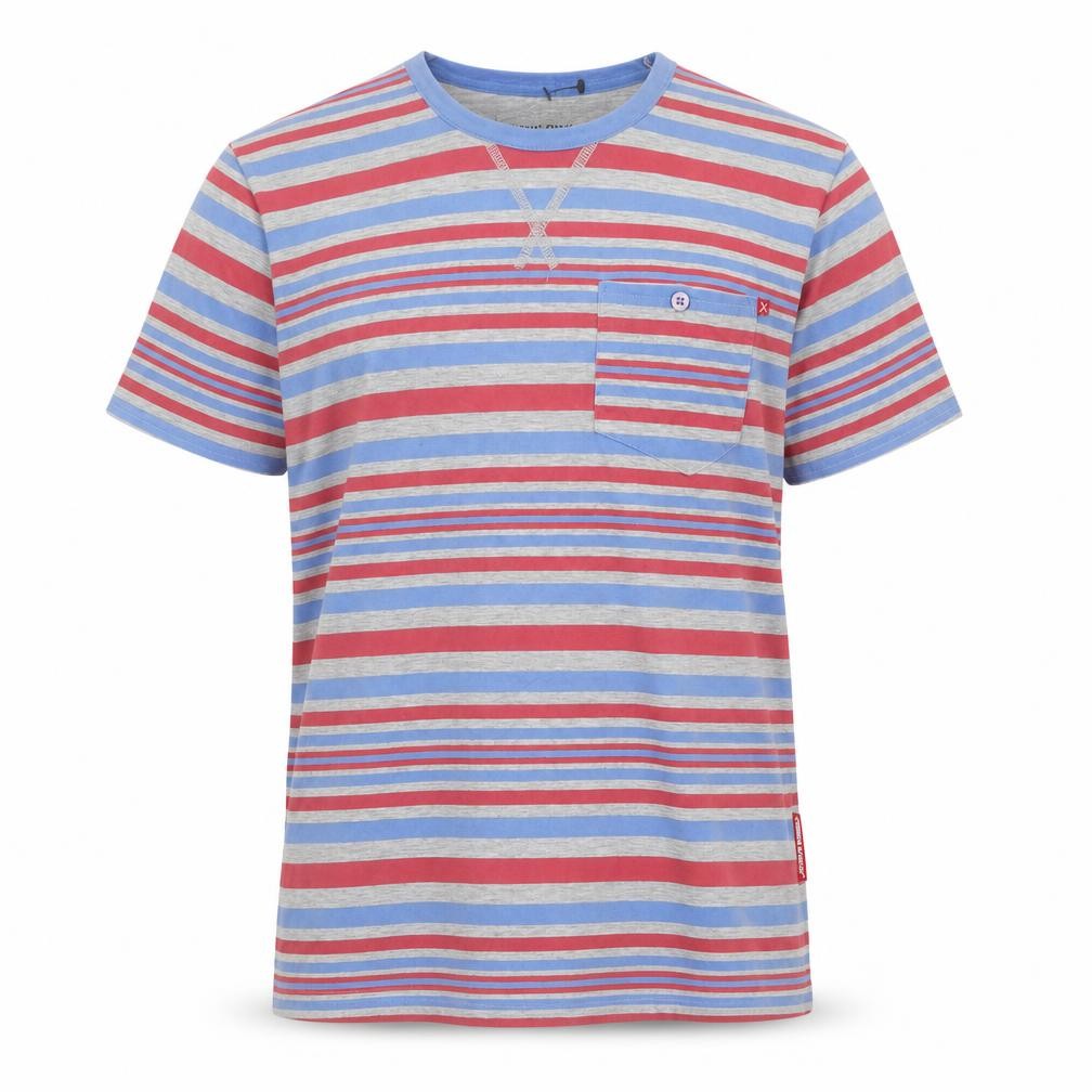 Criminal Damage Men's Multicoloured Striped T-Shirt