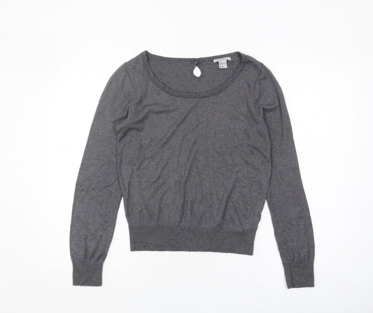 H&M Women's Grey Pullover Jumper, Size 12