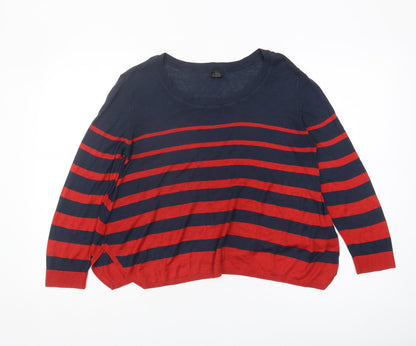H&M Women's Multicoloured Striped Pullover Jumper