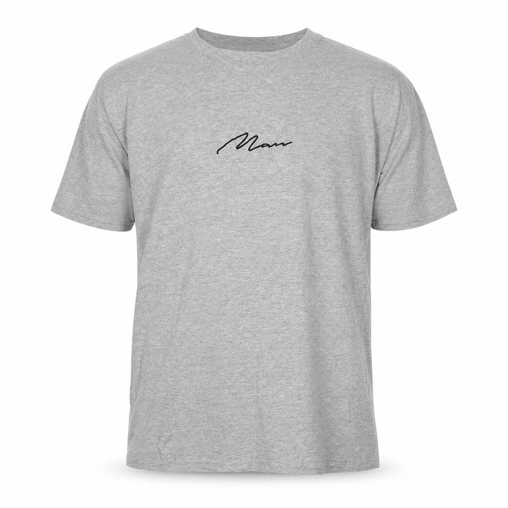 boohooMAN Men's Grey Cotton T-Shirt L