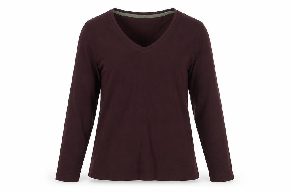 Weird Fish Women's Purple V-Neck Long Sleeve Top