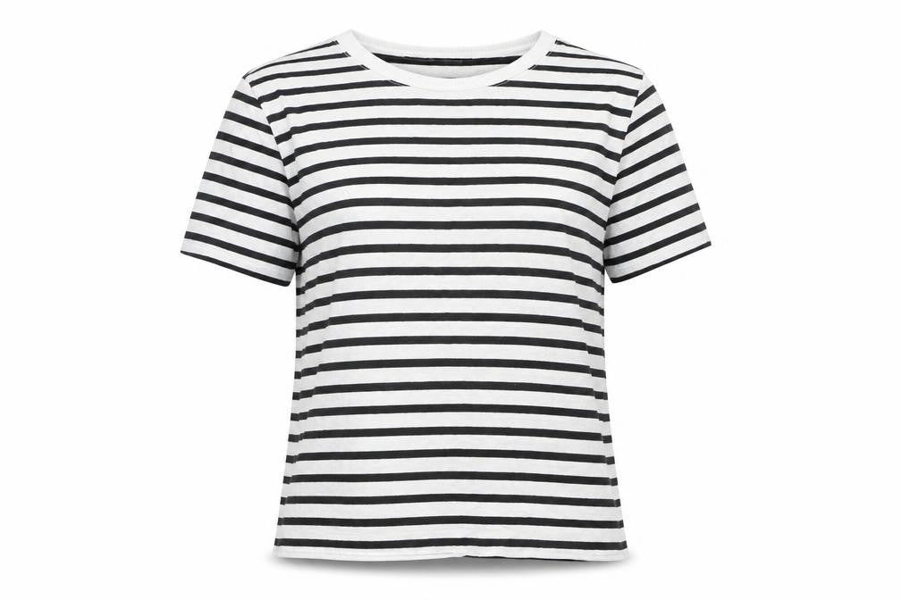 ZARA Women's Striped T-Shirt - Black/White, Size S