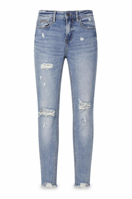 Stradivarius Women's Blue Distressed Skinny Jeans Size 4