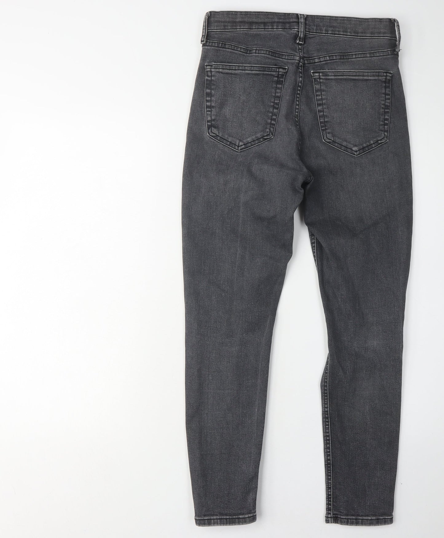 Topshop Women's Black Skinny Jeans UK 12 Distressed Denim