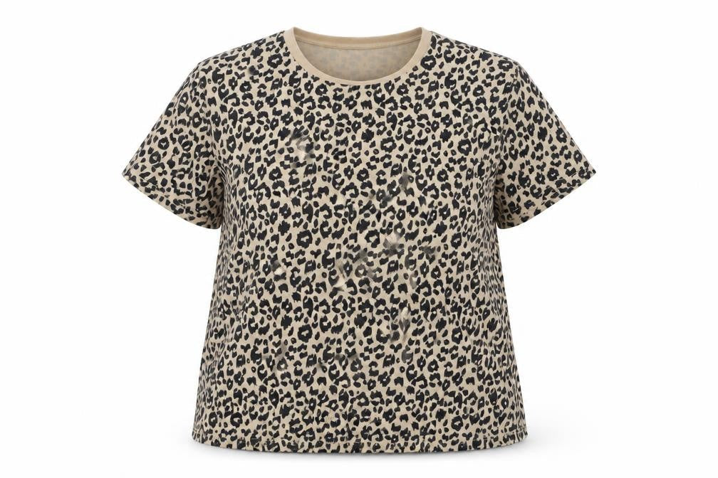 Blooming Jelly Women's Beige Animal Print T-Shirt 2XL