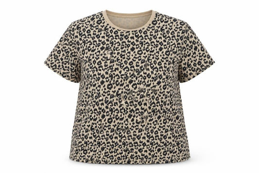 Blooming Jelly Women's Beige Animal Print T-Shirt 2XL