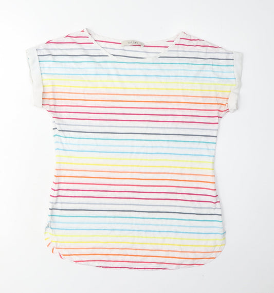 Oasis Women's Multicoloured Striped T-Shirt XS
