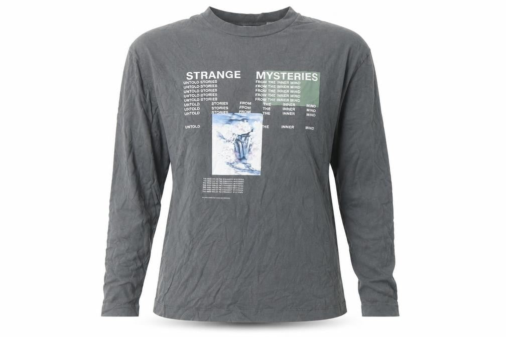 Collusion Unisex Grey Mock Neck Long Sleeve T-Shirt