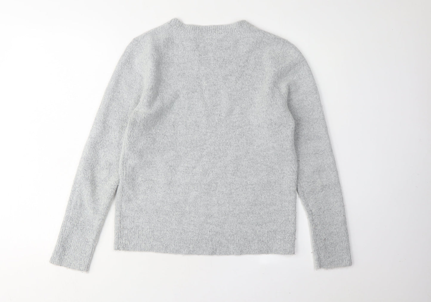 Oasis Women's Grey Sequin Star Pullover Jumper Size S