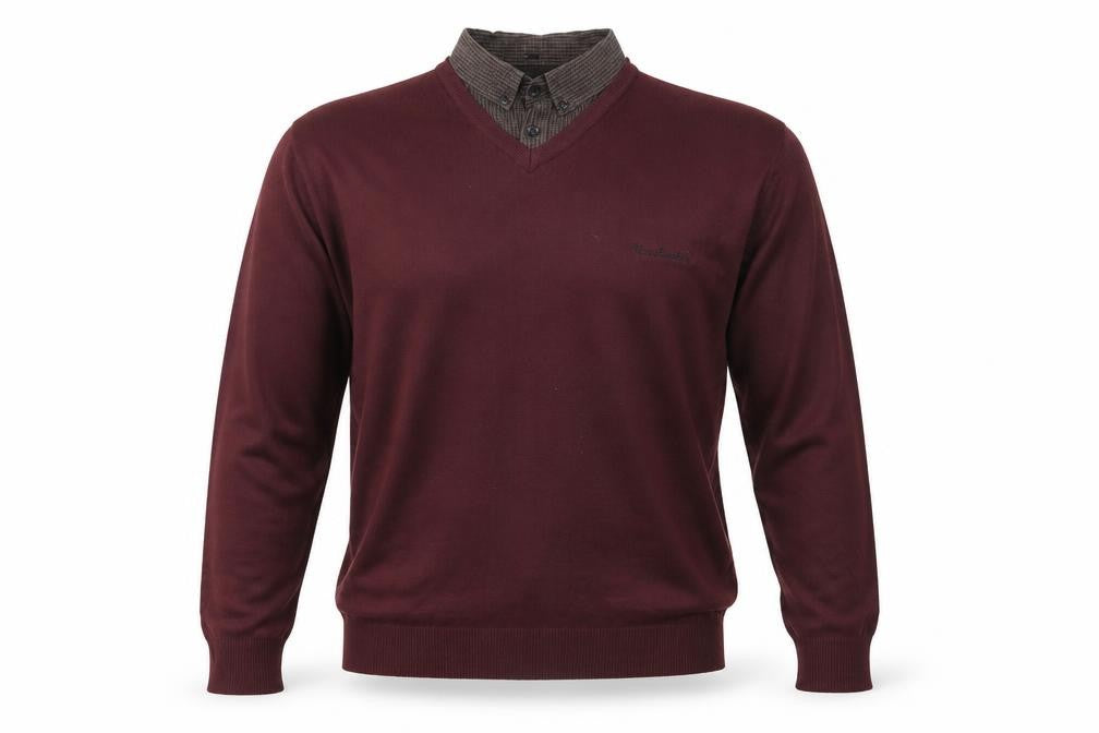 Pierre Cardin Men's Red Pullover Jumper, Size L, Classic Knit