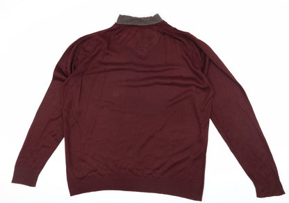 Pierre Cardin Men's Red Pullover Jumper, Size L, Classic Knit