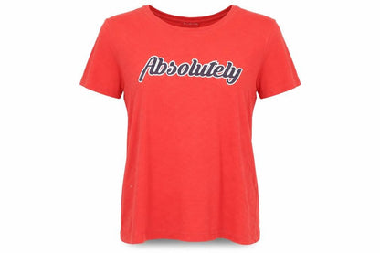 Front view of Jacqueline de Yong Women’s Red Basic T-Shirt, size S