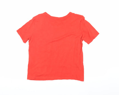 Back view of Jacqueline de Yong Women’s Red Basic T-Shirt, size S