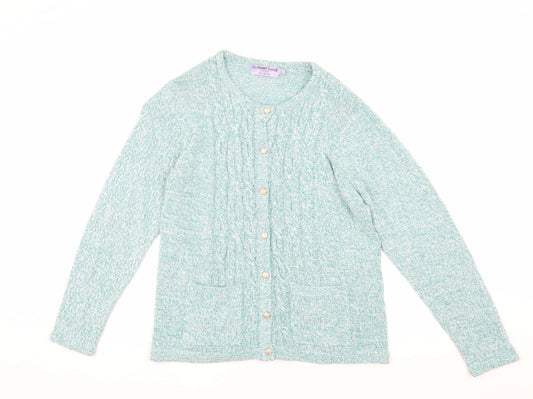 Honor Millburn Women's Green Cable-Knit Cardigan S